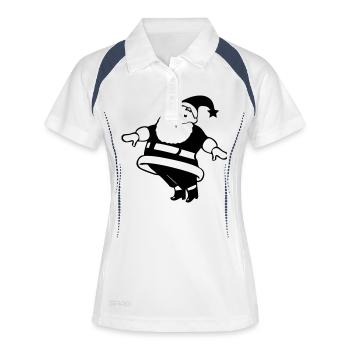 Bande dessinée Père Noël - Polo respirant Femme - blanc/marine - Devant