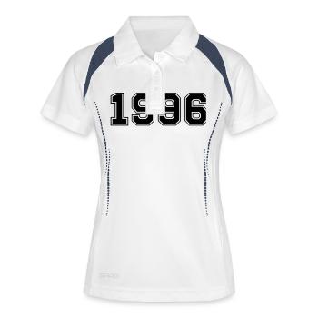 1996 - Frauen Polo atmungsaktiv - Weiß/Navy - Vorne