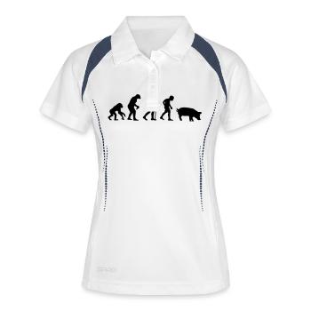 evolution__pig__f1 - Frauen Polo atmungsaktiv - Weiß/Navy - Vorne