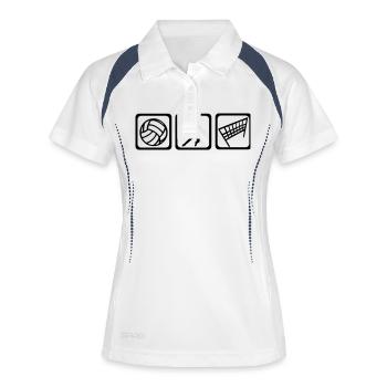 Volleyball - Frauen Polo atmungsaktiv - Weiß/Navy - Vorne