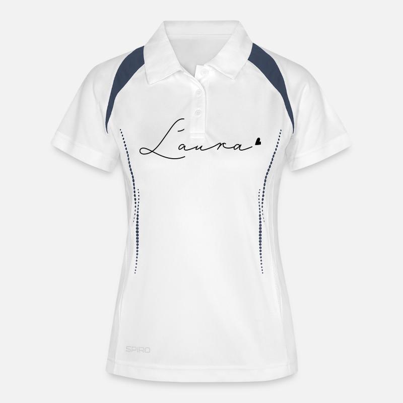 Name Laura - Women's Polo breathable - white/navy