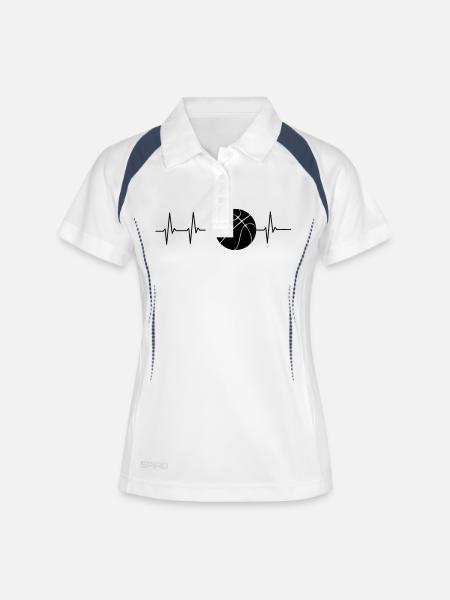 Heartbeat basketball heartbeat sport - Women's Polo breathable - white/navy