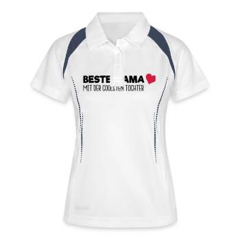 Beste Mama - Frauen Polo atmungsaktiv - Weiß/Navy - Vorne
