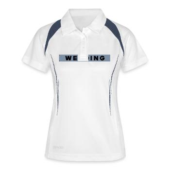 WEDDING Berlin - Frauen Polo atmungsaktiv - Weiß/Navy - Vorne