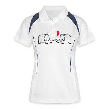 elefant - Frauen Polo atmungsaktiv - Weiß/Navy - Vorne