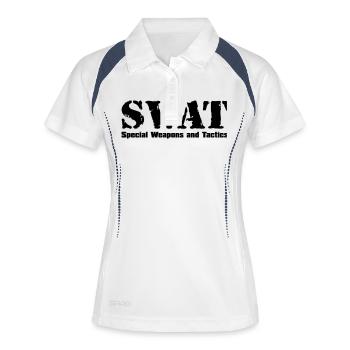 SWAT / S.W.A.T - Frauen Polo atmungsaktiv - Weiß/Navy - Vorne