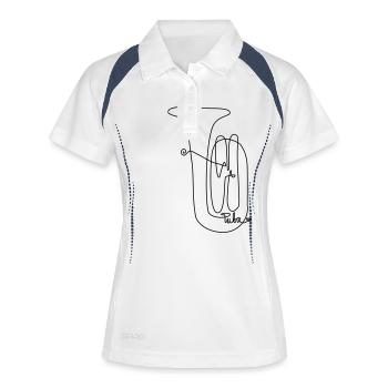one line tuba - Frauen Polo atmungsaktiv - Weiß/Navy - Vorne