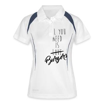 all you need is burgers - Women's Polo breathable - white/navy - Front