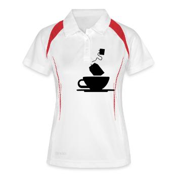 tea_1_f1 - Frauen Polo atmungsaktiv - Weiß/Navy - Vorne