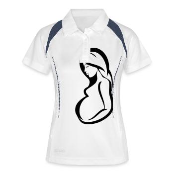 Enceinte sensualité - Polo respirant Femme - blanc/marine - Devant