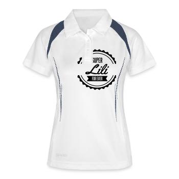 super lili naissance prénom noël anniversaire - Polo respirant Femme - blanc/marine - Devant