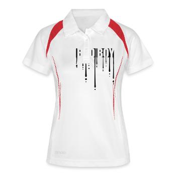 Graffiti Bad Boy - Frauen Polo atmungsaktiv - Weiß/Navy - Vorne