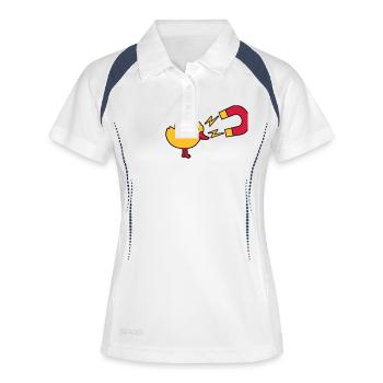 Chick Magnet Frauenheld Logo - Frauen Polo atmungsaktiv - Weiß/Navy - Vorne