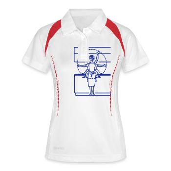 hausfrau - Frauen Polo atmungsaktiv - Weiß/Navy - Vorne