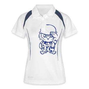 Eule Soldat Militär Krieg Helm Kämpfer Armee Cool - Frauen Polo atmungsaktiv - Weiß/Navy - Vorne