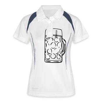 Maßkrug - Polo respirant Femme - blanc/marine - Devant