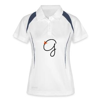 Lettre G Papillon Lettre - Polo respirant Femme - blanc/marine - Devant