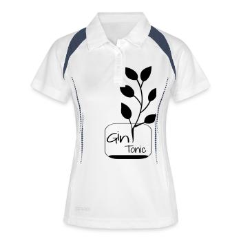 drink gintonic - Frauen Polo atmungsaktiv - Weiß/Navy - Vorne