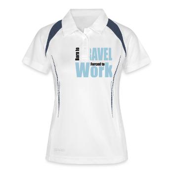 voyage - Polo respirant Femme - blanc/marine - Devant