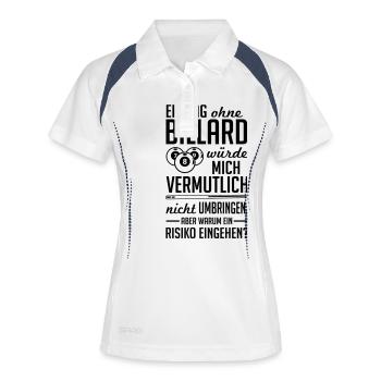 Kein Tag ohne Billard - Frauen Polo atmungsaktiv - Weiß/Navy - Vorne
