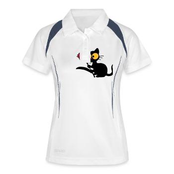 Georgie avec la tulipe - Polo respirant Femme - blanc/marine - Devant