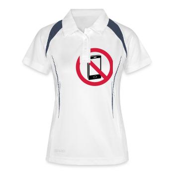 Handy verbot - Frauen Polo atmungsaktiv - Weiß/Navy - Vorne