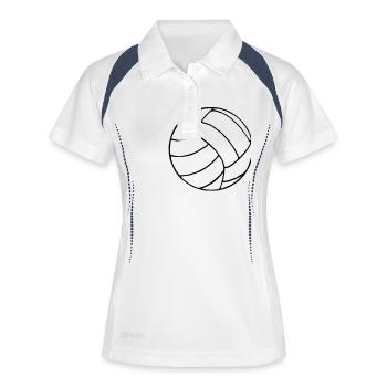 Volleyball - Frauen Polo atmungsaktiv - Weiß/Navy - Vorne