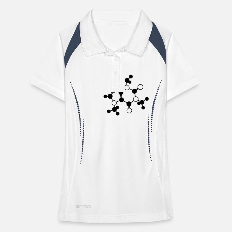 Caféine - molécule - 1c Polo respirant Femme