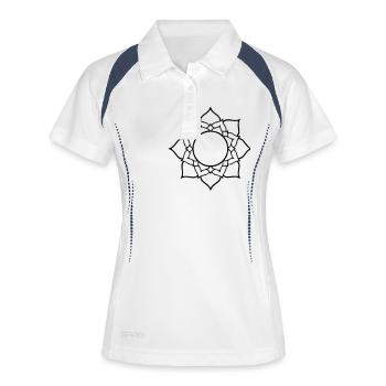 Lotus 01 - Frauen Polo atmungsaktiv - Weiß/Navy - Vorne