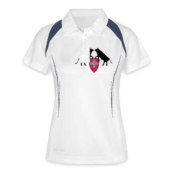 schweiz - Frauen Polo atmungsaktiv - Weiß/Navy - Vorne