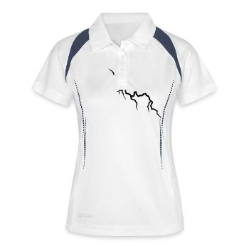 blitz_lightning - Frauen Polo atmungsaktiv - Weiß/Navy - Vorne