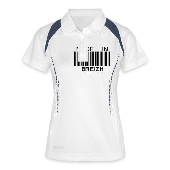 Made in Breizh Bretagne - Polo respirant Femme - blanc/marine - Devant