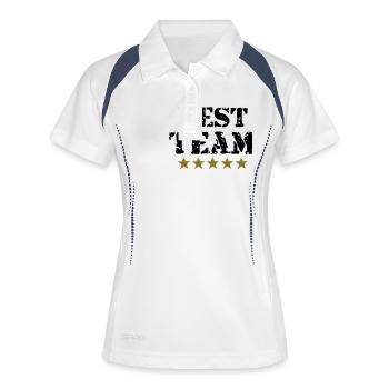 Best Team, 5 Stars, Champions, Sports, Winner - Polo respirant Femme - blanc/marine - Devant