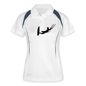 Kitesurf - Polo respirant Femme - blanc/marine - Devant