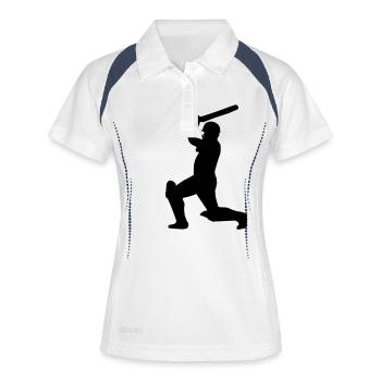Cricket - Frauen Polo atmungsaktiv - Weiß/Navy - Vorne