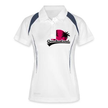 Griechenland - Frauen Polo atmungsaktiv - Weiß/Navy - Vorne