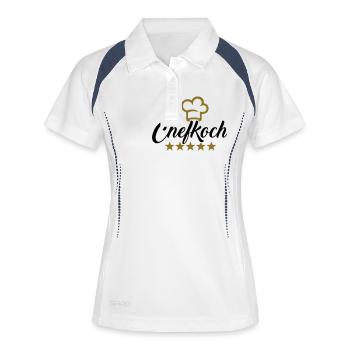 Chefkoch - Frauen Polo atmungsaktiv - Weiß/Navy - Vorne