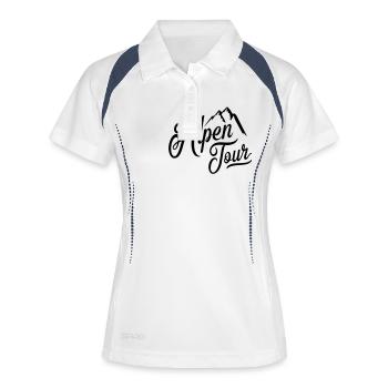 alpen tour - Frauen Polo atmungsaktiv - Weiß/Navy - Vorne