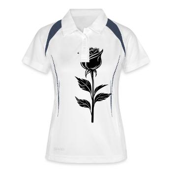 Conception simple de la rose - Polo respirant Femme - blanc/marine - Devant