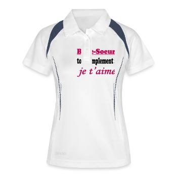 Belle Soeur tout simplement je t'aime - Polo respirant Femme - blanc/marine - Devant