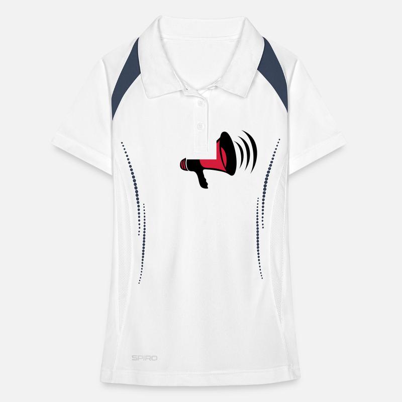 mega, megaphone, megaphone, demonstrate, call, cry Women's Polo breathable