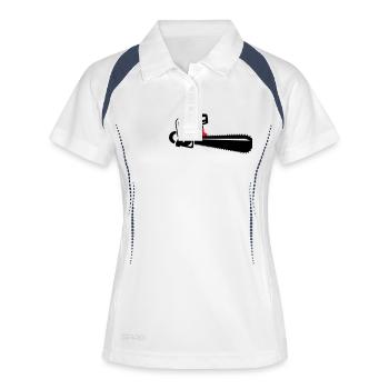 Une tronçonneuse - Polo respirant Femme - blanc/marine - Devant