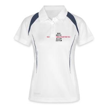 Versicherungsvertreter Versicherer Versicherung - Frauen Polo atmungsaktiv - Weiß/Navy - Vorne