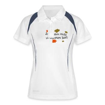 Ich kleckere nicht, ich dekoriere hier! - Frauen Polo atmungsaktiv - Weiß/Navy - Vorne