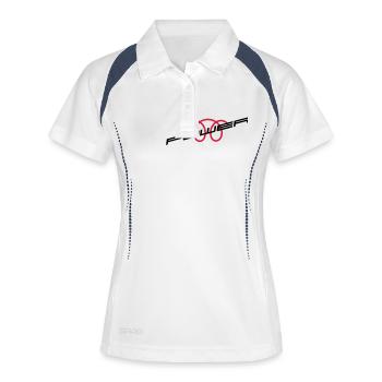 Diesel-Power Vorglühung - Frauen Polo atmungsaktiv - Weiß/Navy - Vorne