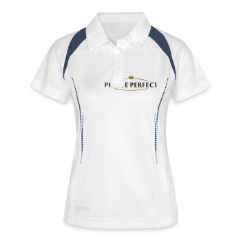 prince perfect (2c) - Frauen Polo atmungsaktiv - Weiß/Navy - Vorne