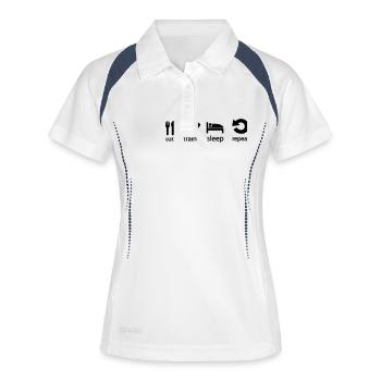 train_repeat - Polo respirant Femme - blanc/marine - Devant
