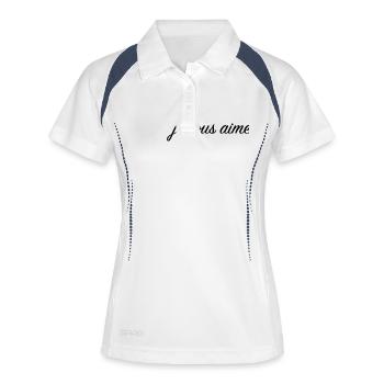 Je vous aime - Polo respirant Femme - blanc/marine - Devant