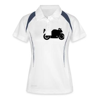 Superbike 2013 - Frauen Polo atmungsaktiv - Weiß/Navy - Vorne