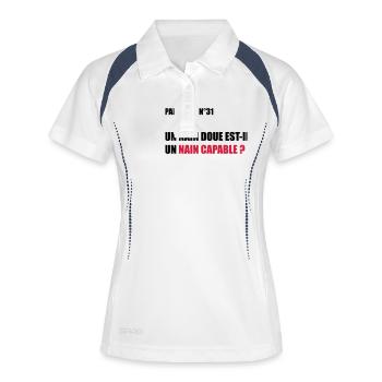 PARADOXE nain - Polo respirant Femme - blanc/marine - Devant